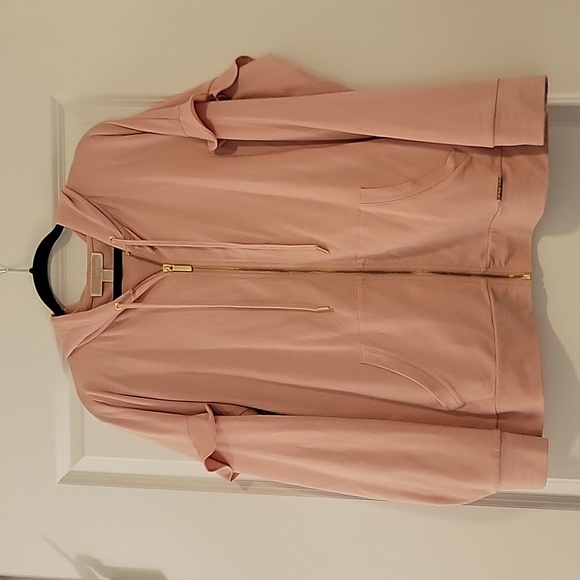 Michael Kors Ruffle Hooded Sweatshirt Jacket - Picture 2 of 5